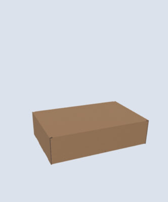 3D Visualisierung eines geschlossenen Kartons FEFCO 0427 bei pratopac